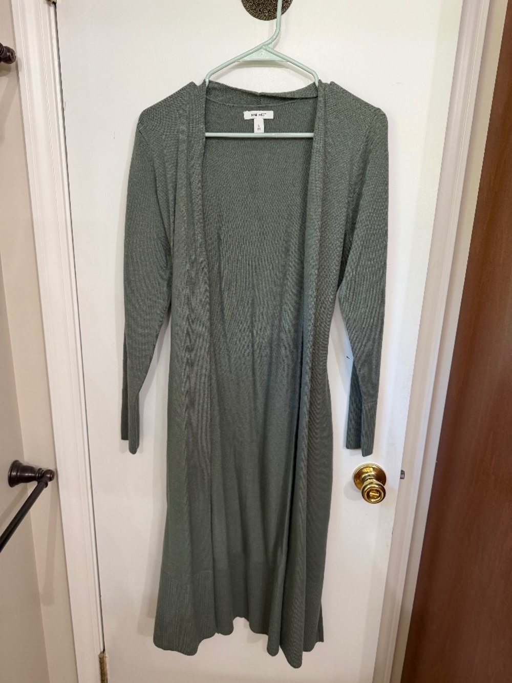 Nine West Long Wrap Cardigan, Green Size Small